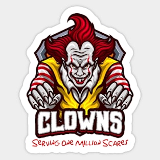 Clowns Serving One Million Scares Sticker